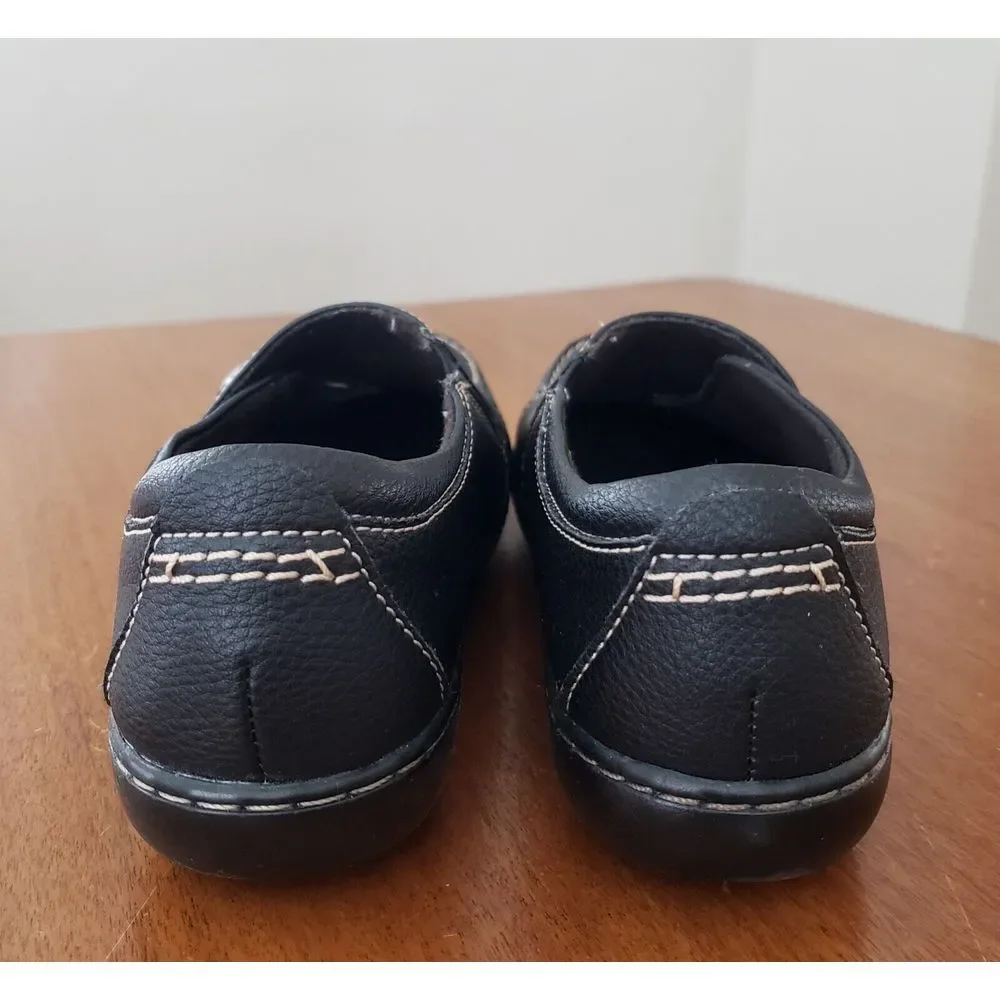 Clarks Ashalnd Lane Shoes Loafers 7.5‎ Black Slip On Comfort